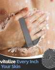 Silicone Body Scrubber, Exfoliating Body Wash Scrubbers Exfoliator, Shower Body Brush for Effective Showering Exfoliation and Gentle Massage (Gray)