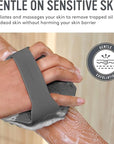 Sud Scrub® Antimicrobial Silicone Body Scrubber, Exfoliating Body Scrubber for Sensitive Skin, Eco Friendly Shower Scrubber for Body, Silicone Body Brush for Showering, Charcoal