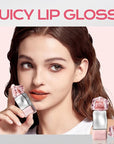 Mistine Lip Gloss Lip Oil Lip Plumber Non-sticky Tinted Lip Gloss for Women Infused with 1% Peptide Finish Lip Tint Hydrating Lip Stain Lightweight Feeling J01 Until Sunset Limited Edition 0.1 fl oz