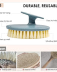 INNERNEED Food-Grade Soft Silicone Body Scrubber Shower Brush Handheld Cleansing Skin Brush, with PP Shower Brush for Exfoliating, Cellulite Treatment