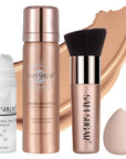 AirBrush Foundation Spray Set, Spray Foundation Makeup and Sunny Beige)