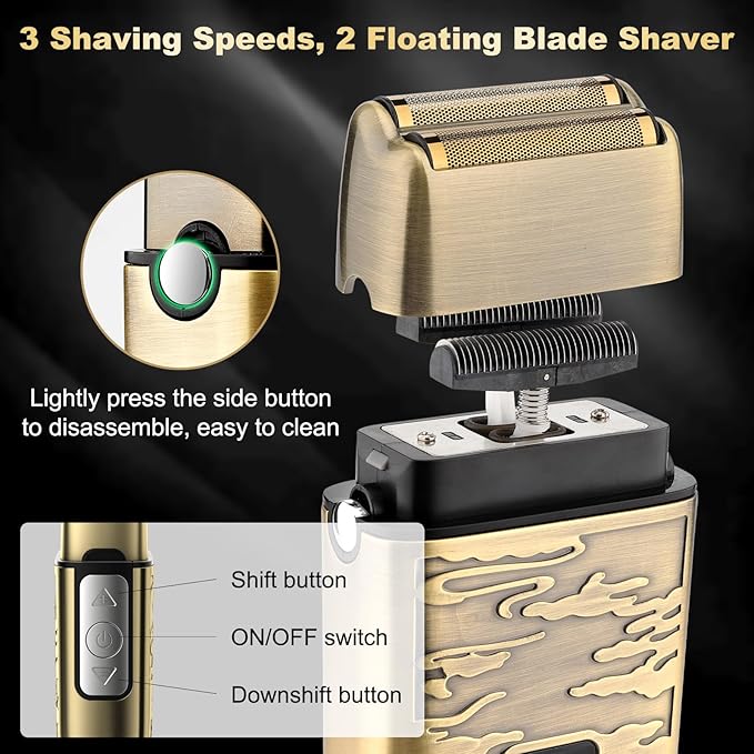 Hair Clippers for Man T-Blade Trimmer Nose Hair Trimmer Electric Shaver Set, Professional Metal Body Barber Clippers Set for Haircut, Men’s Grooming Kit with LCD Display, Ideal Gift for Him