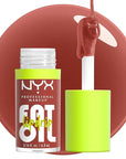 NYX PROFESSIONAL MAKEUP Fat Oil Lip Drip, Moisturizing, Shiny and Vegan Tinted Lip Gloss - Splash of Cream (Honey Nude)