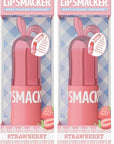 Lip Smacker Bunny Lip Balm, Moisturizing & Hydrating Lip Care, Fun & Collectible Easter Gift for Kids & Lip Balm Lovers - Strawberry (Pack of 2)