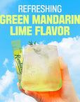 TEAZEN Green Mandarin Lime Kombucha Tea, Hydration Drink Mix, Sugar Free, Live Probiotics & Prebiotics, 10 Sticks, 1.76oz