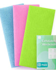 3 Pieces Exfoliating Washcloth Towel African Net Sponge Japanese Washcloth Exfoliating Sponge Loofah Exfoliating Body for Body Exfoliation(Pink,Blue,Green)