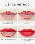 12 Colors Lip Liner Combo, Matte Lipstick Lip Liner Set, long-lasting Lip Pencil Waterproof & Non-Stick Cup, Smooth Texture High Pigmented Natural Lip Pen Makeup Gift