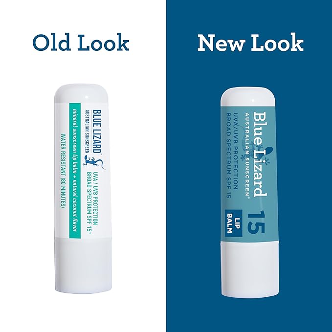 BLUE LIZARD Mineral SPF 15 Lip Balm, 3-Pack: Broad Spectrum Sun Protection, Natural Coconut Flavor, 8 Natural Oils, Infused with Australian Kakadu Plum, Rich in Vitamin C, Vegan, Each Tube 0.13 oz.