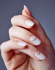 KISS Classy, Press-On Nails, Nail glue included, 'On Stage', Off white, Short Size, Oval Shape, Includes 30 Nails, 2g Glue, 1 Manicure Stick, 1 Mini file