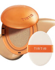 TIRTIR Mask Fit Ai Filter Cushion Foundation | AI-Like Semi-Matte Finish - Up to 72-Hour Medium to Full Coverage Korean BB Cushion Make up Beauty, #27N Camel, 0.63 Fl Oz