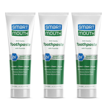 SmartMouth Toothpaste, Refreshing Mint, 6-Ounce Tube (Pack of 3)