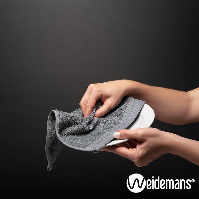 100% Cotton Washcloths Set 13” x 13” | Dark Grey Towels | Set of 6 Ultra Soft and Highly Absorbent Washcloths Sets for Bathroom, Gym, Spa | Machine Washable Face Towel