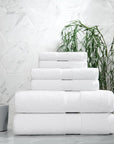 Aston & Arden Egyptian Bath Towel Set - Oversized Ultra Soft Thick & Absorbent, 100% Ringspun Egyptian Cotton Bathroom Towel for Spa, Hotel, 600 GSM, White