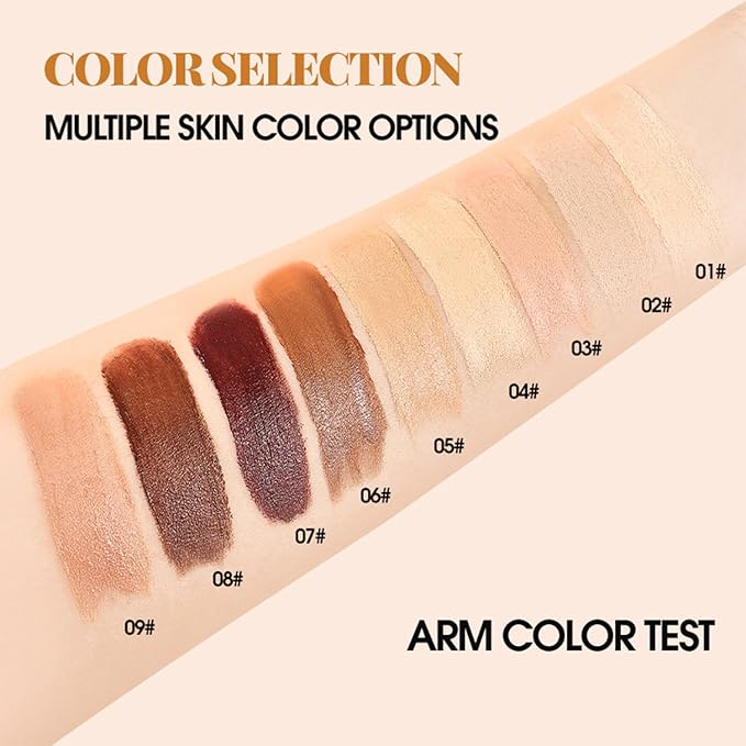 Foundation Stick, 2 in 1 Dual-Ended Eraser Contour Stick with Brush, Tinted Moisturizer, Skin Tint, Face Foundation, Radiant & Dewy Finish for Face Makeup, Sheer to Medium Coverage (＃01)