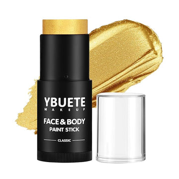 Gold Face Body Painting Stick, Professional Gold Full-coverage Cream Face Paint for Halloween SFX Cosplay Makeup, Washable Eye Body Stick for Adult Costume Party