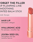 LAWLESS Forget the Filler Lip Plumping Line Smoothing Tinted Balm, Georgie, Pink, 0.09 Ounce
