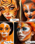 UCANBE Orange Face Body Paint Makeup Foundation, Professional Blendable Cream Greasepaint, Face Painting Kit for Adults Children Halloween Party, SFX Scary Pumpkin Face Makeup, Costume & Cosplay
