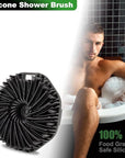 2-Pack Silicone Body Scrubber Shower Brushes,Exfoliating Body Scrubber for All Skin Type, Eco Friendly Shower Scrubber for Body, Silicone Body Brush for Showering(Black & Gray)