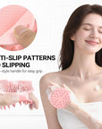 2-Pack Soft Silicone Dual-Sided Body Scrubber & Loofah | Gentle Exfoliating Shower Brush for Men & Women | Creates Rich Lather, Easy to Clean (Black & Pink)