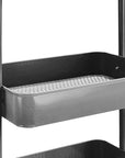 Amazon Basics 3-Tier Rolling Utility or Kitchen Cart, Lockable Wheels, Multifunctional Storage, Charcoal