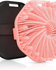 Silicone Body Scrubber 2 Counts, Exfoliating Body Wash Scrubbers Exfoliator, Shower Body Brush for Effective Showering Exfoliation and Gentle Massage (Black+Pink)