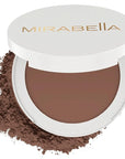 Mirabella Invincible Pure Pressed Powder Foundation - Buildable Mineral Makeup & Blurring Setting Powder for All Skin Types - HD Matte Finishing - Deep D14