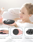 INNERNEED Food-Grade Soft Silicone Body Scrubber Shower Brush Handheld Cleansing Skin Brush, Gentle Exfoliating and Lather Well (Black+Gray)