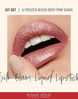 Runway Rogue Silk Glam Liquid Lipstick, Long Wear Frosted Blush Rosy-Pink Lipstick, ‘Jet Set’