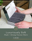 Charcoal Grey Washcloths Set of 6 Soft Facial Cloths 10” x 10” 100% Viscose Derived from Bamboo Spa-Like Feel Silky Face Cloth for Skin Cleansing