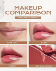 Mistine Lip Gloss Thai latte Long Lasting Lip Glaze Non-sticky Lip Tint Gloss with 1% Peptide Glossy Finish G03 Samui Geisha 0.1oz 1 Count