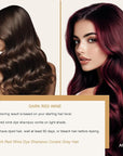 Fvquhvo Red Hair Dye Shampoo, Hair Color Shampoo for Women Men, Long Lasting Red Hair Dye, Covers Gray Hair in Minutes, Dark Burgundy Hair Dye, Champu Para Canas, Easy to Use, 16.90 Fl Oz