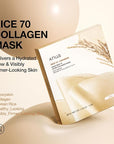 ANUA Rice 70 Glow Collagen Mask, Overnight Face Mask for Glass Skin, Ceramide, Collagen Facial Mask, Skin Moisture Barrier, Tightening Care, Natural Color, Korean Skin Care (38g, 4ea)