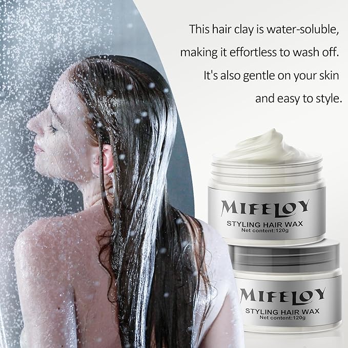 Temporary Silver White Hair Spray Color Wax 4.23 oz, Instant Natural Hairstyle Cream Dye, Disposable Coloring Mud for Men Women, Washable Styling Pomades, Party Cosplay DIY Halloween