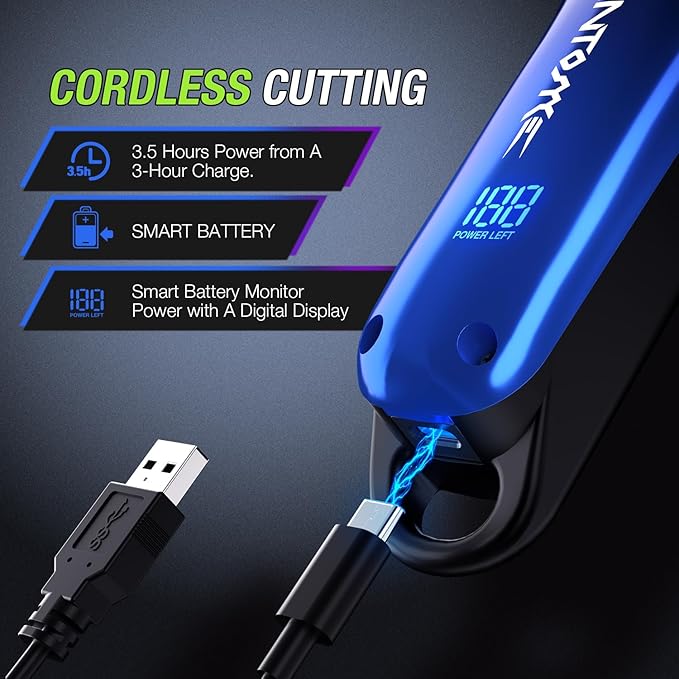 SUPRENT Hair Clippers for Men, Cordless Hair Clippers Set with Type-C Rechargeable, 7000 RPM Powerful Haircutting Clippers