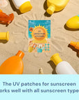 UV Stickers for Sunscreen - 36 PCS UV Detection Stickers, Kid Friendly Sun Protection Reminder, Sunscreen Patches, Summer and Beach Vacation Essentials (36)