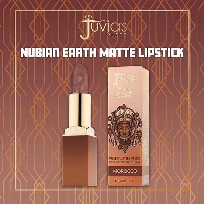 Juvia's Place Nubian Earth Matte Lipstick Morocco - Hydrating, Long-lasting, Richly Pigmented Lip Makeup, Creamy Lipstick with Matte Finish, Beauty & Lip Care Product