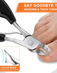 Toenail Clippers for Thick Toenails, DRMODE Heavy Duty Toe Nail Clippers for Thick Ingrown Nails for Seniors with Wide Opening, Professional Fingernail Clipper Nail Cutter Trimmer for Men with Catcher