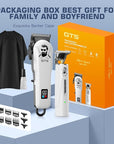 GTSPro Hair Clippers for Men, Clippers and Trimmers Set, Barber Clippers, Electric Hair Trimmer with Box, Gifts for Men White