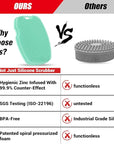 Zinc Infused Silicone Body Scrubber for Shower,Food-Grade Handheld Cleansing Skin Brush, Gentle Exfoliating and Lather Well - Green