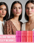 4 Pcs Jelly Blush Stick,Sheer Lip & Cheek Makeup Blush