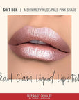 Runway Rogue Pearl Glam Long Wear Shimmer Liquid Lipstick, Metallic Nude/Pale-Pink Lipstick with Silver and Gold Shimmer, ‘Soft Box’