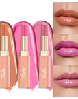 Oulac Moisture Shine Lipsticks Set - Red Orange Purple 3Pcs | Ultra Hydrating Juicy & Glossy, Soild Lip Gloss, Lightweight Smooth, Natural Look Best for Dry, Cracked and Chapped Lips, Vegan (05+06+07)