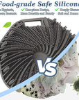 ManmiHealth Silicone Body Scrubber Shower Brush, Upgrade Super-Exfoliating Shower Scrubber with Non-Slip Hand Strap for All Skin Types, Silicone Body Buffer for Use in Shower with a Free Hook (Gray)
