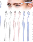 6Pcs Eyebrow Razor Mini Eyebrow Razor Trimmer Female Face Shaver Lip Hair Remover with Precision Cover Small Shaver for Women Makeup Face Care Tools(Clear, Clear Purple, Light Blue)