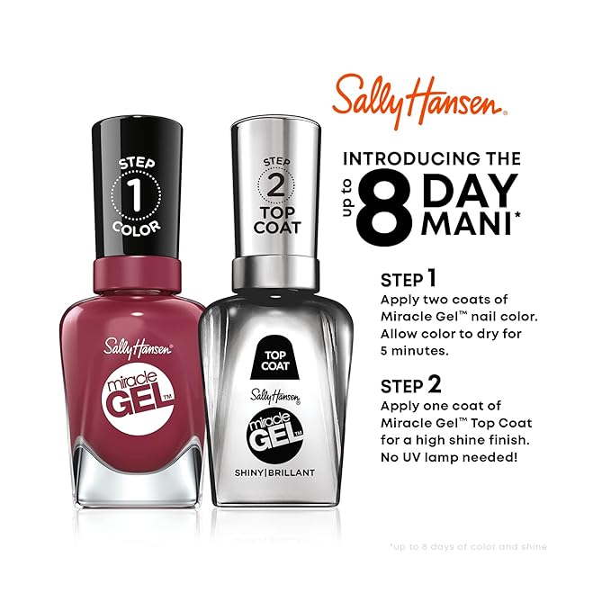 Sally Hansen Miracle Gel™, Frill Seeker, Long Lasting, Gel-Like Formula, No UV Lamp Needed, Pink Nail Polish