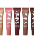 Saltair Hydrating Lip Oil Balm, Clear and Tinted Lip Gloss, Essentials Shades 5-Pack. Moisturizing Vegan Conditioning for Dry Cracked Lips with Glossy High-Shine Finish. Coconut Vanilla Flavor