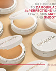 Mirabella Invincible Pure Pressed Powder Foundation - Buildable Mineral Makeup & Blurring Setting Powder for All Skin Types - HD Matte Finishing - Deep D14
