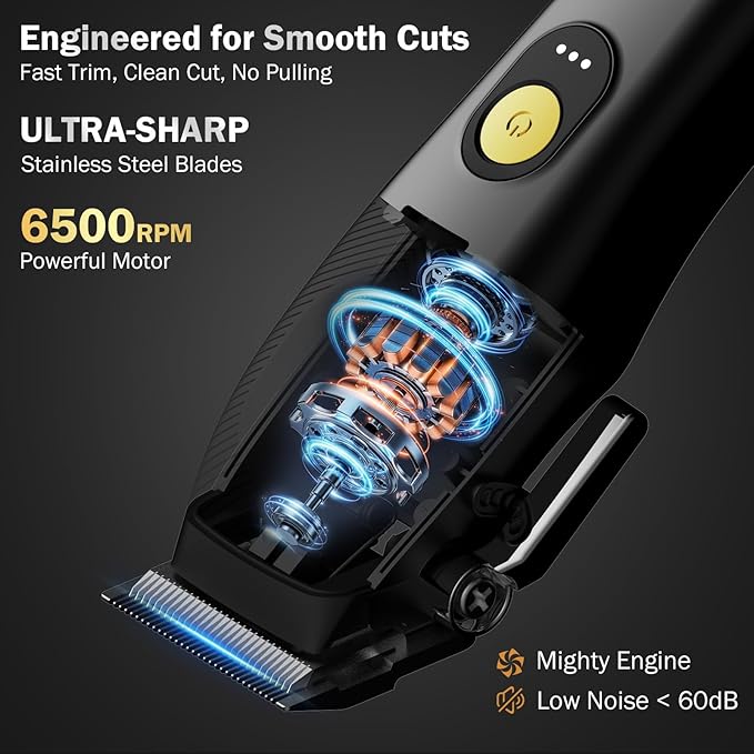 Ufree Hair Clippers for Men Professional, Cordless Barber Clippers and Trimmers Set, Hair Cutting Kit with Storage Stand, Electric Shaver, Gifts for Men