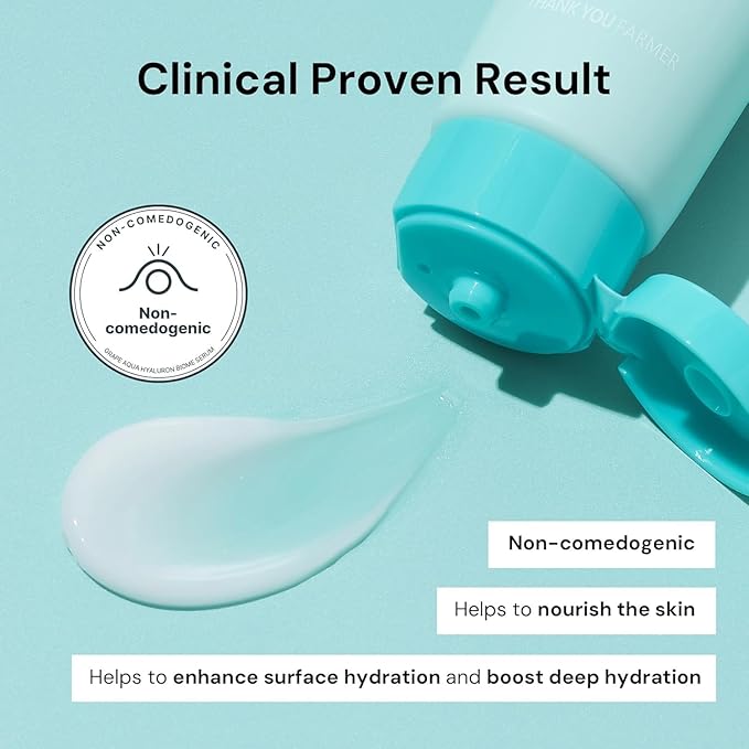 THANKYOU FARMER Grape Aqua Hyaluron Biome Cream, 10 Types Hyaluronic Acid, Non-Comedogenic, Dewy Soft Skin, Lactobacillus Ferment, Korean Moisturizer for Oily Skin 2.81 fl.oz 80ml