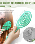 Hair Brush, Detangle Anti Tangle Brush, Spiral Hairbrush for Wet & Dry Hair, Women, Men, Kids, Glide Through Tangles For All Hair Types, Green